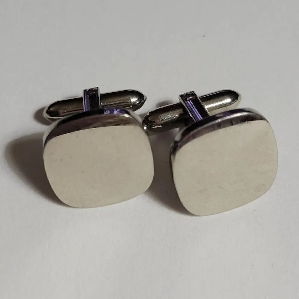 Silver Plain Square Cushion Cufflinks